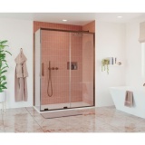 Lifestyle image of Crosswater Optix 10 Brushed Bronze Sliding Shower Door